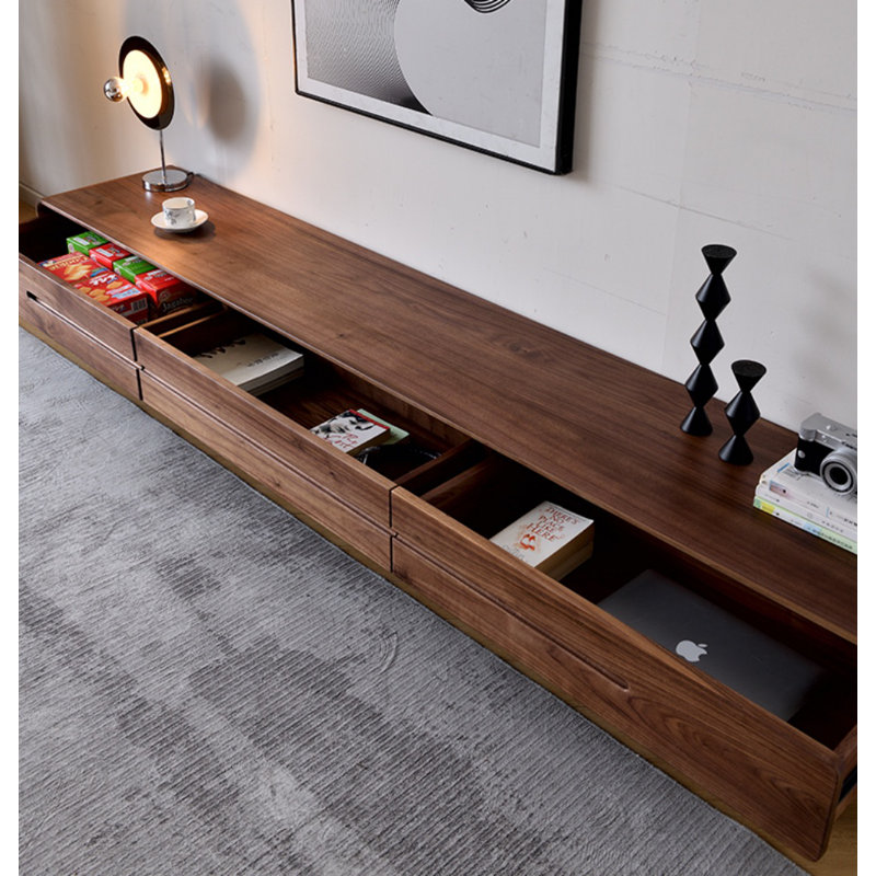 Crédence de rangement moderne en bois massif l 94,5 po Modern