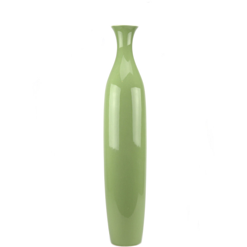 Ascot Handmade Ceramic Floor Vase, 24" H x 4.5" W x 4.5" D, Taupe