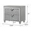 Table de chevet 2 tiroirs argent clair