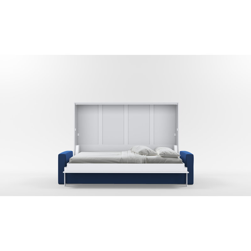 Neidelin Upholstered Bed, White/Navy