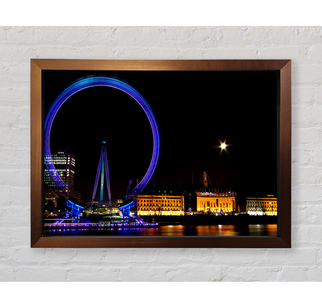 London Eye Blues In London - Einzelne Bilderrahmen Kunstdrucke