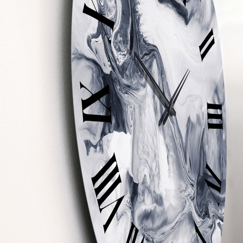 Abstrait noir et blanc - horloge murale moderne, Grand