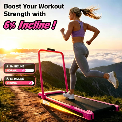 Space-Saving 6° Incline Walking Treadmill with Removable Handle, Portable Under Desk Exercise Pad for Home
