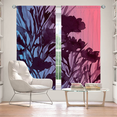 Paire de rideaux obscurcissant et isolant avec passe-tringle Floral