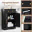 Armoire de rangement pour salle de bain, buffet Buffet avec 2 portes et tiroir noir + doré-129961296
