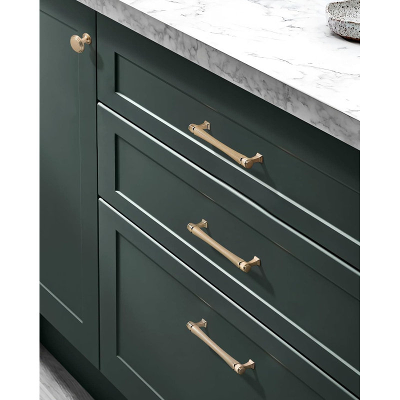 Poignées de tiroir et poignées d'armoire brossées, quincaillerie de cuisine en alliage de zinc massif, avec gabarit d'installation et vis inclus
