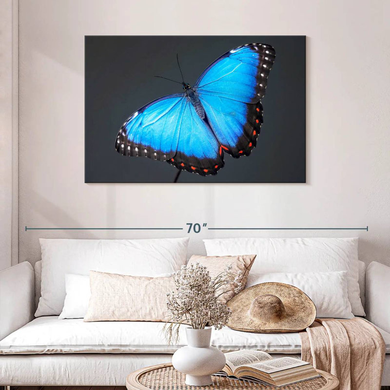 Brampt Blue Morpho Butterfly, 30" H x 45" W