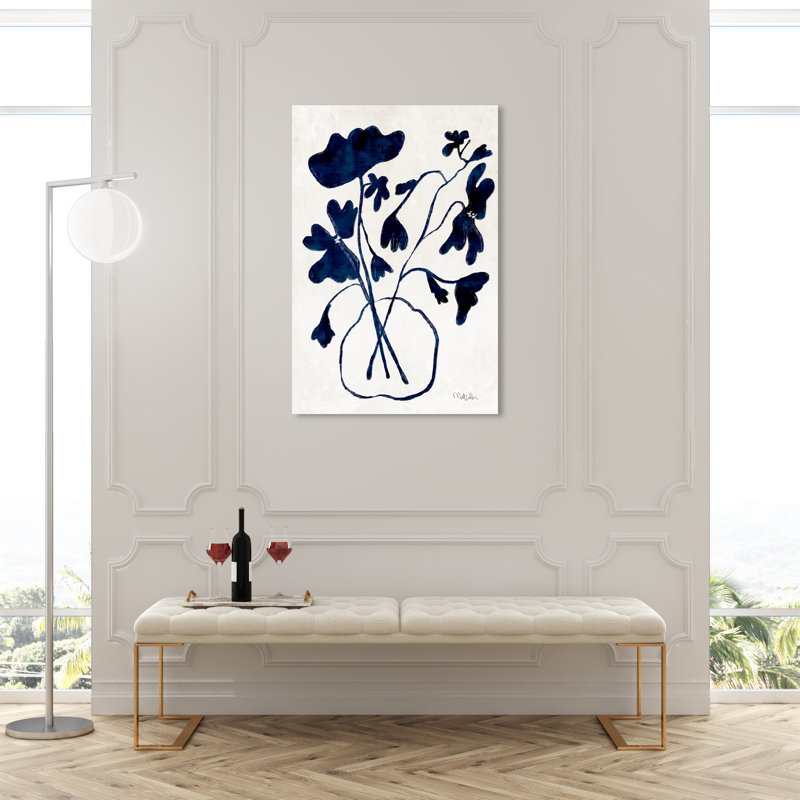 Anemone Vase II - peinture sur toile, Toile tendue, H 45 po x l 30 po, Sans cadre