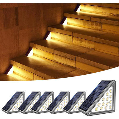 8-Pack Super Bright Solar Step Lights, 80 Lumens With IP67 Waterproof, Wireless Stair Lights For Outdoor Steps, Deck, Patio, And Garden Safety