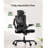 Ergonomic Game Chairs With Headrest Mesh Computer Desk Chair With Adjustable Lumbar Support Rolling Work Swivel Task Chairs With Wheel 3D Armrests