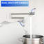 Robinet remplisseur mural à deux poignées en nickel brossé, bras pivotant à 360 °, pliable et extensible, laiton pour remplissage de cuisine sur robinet de robinet de cuisinière, nickel, poignées, pivotant, conception facile à installer-976202601