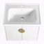 Meuble-lavabo à fermeture en douceur avec lavabo - fixation murale - blanc brillant-1458010488