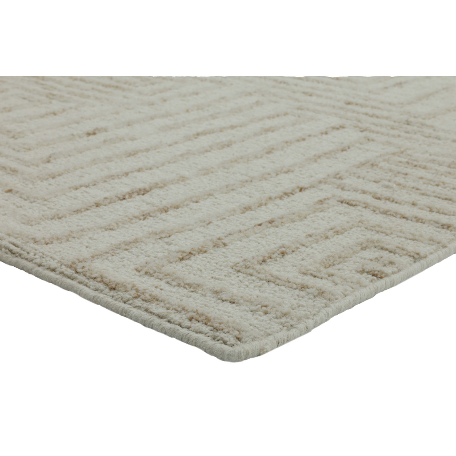 Kalise Hand-Tufted Wool Geometric Area Rug, Rectangle 8'9" x 11'9", Beige