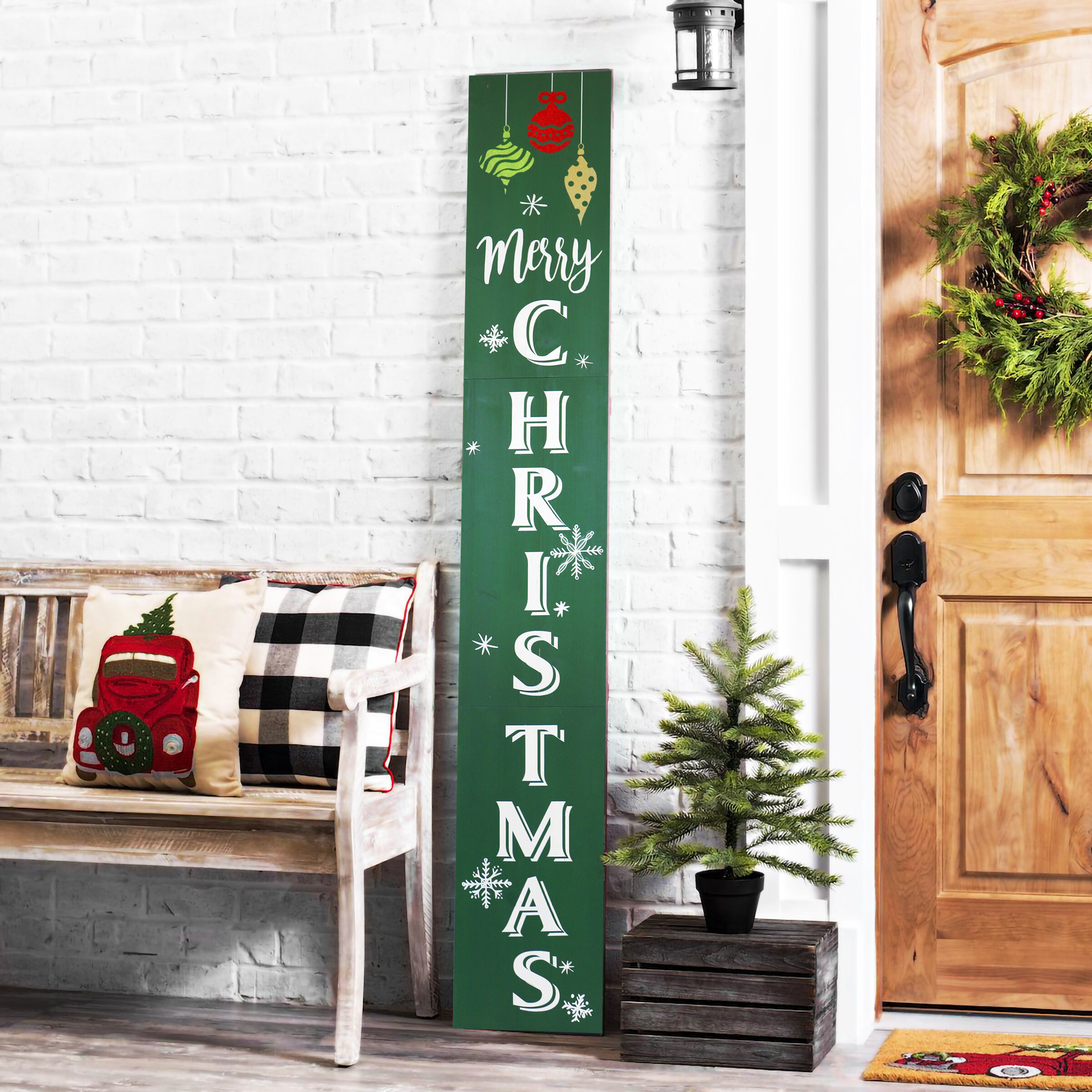 The Holiday Aisle® Merry Xmas Porch Sign & Reviews | Wayfair