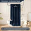 Rideau de douche bleu marine en tissu Boho