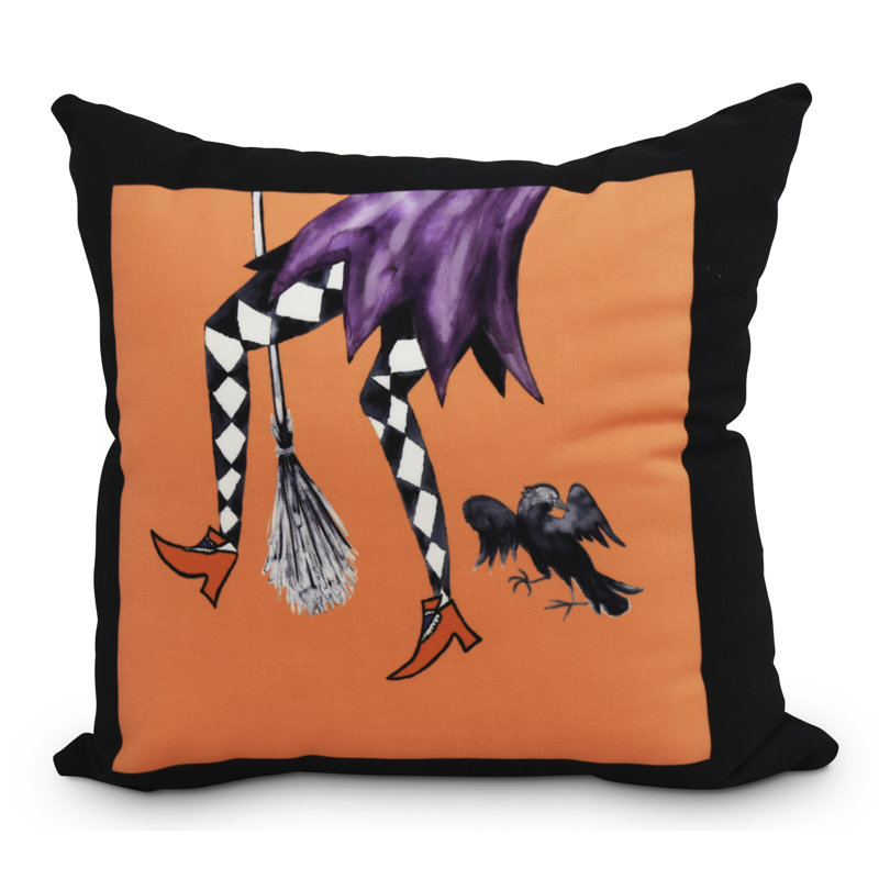 Witches Brew Outdoor Reversible Throw Pillow, 20" x 20", Orange