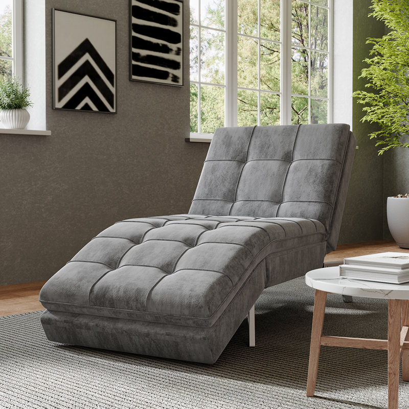 Aaronette Velvet Chaise Lounge
