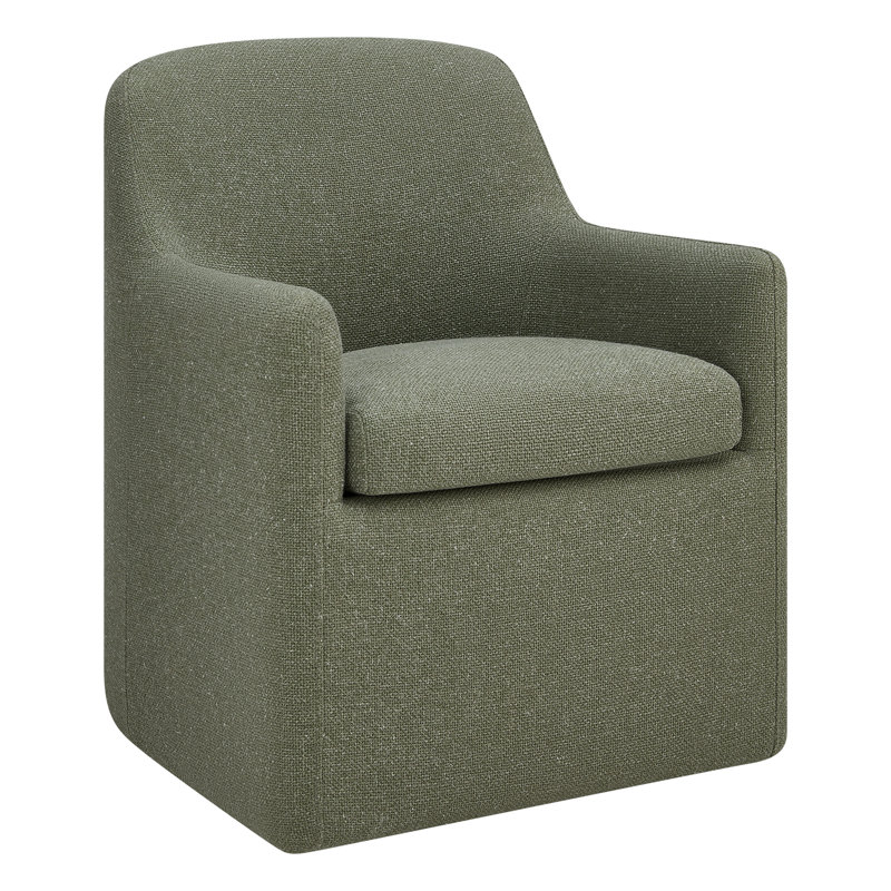 Becki Owens for Joss & Main Upholstered Side Dining Chairs with Caster, Marin Twig Performance Linen Blend