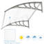 120 x 80cm (47.2" x 31.5") Curved Transparent Polycarbonate Door Canopy with Reinforced Bracket, Wind-Resistant Weatherproof Porch Awning for UK Cottage & House Entrances