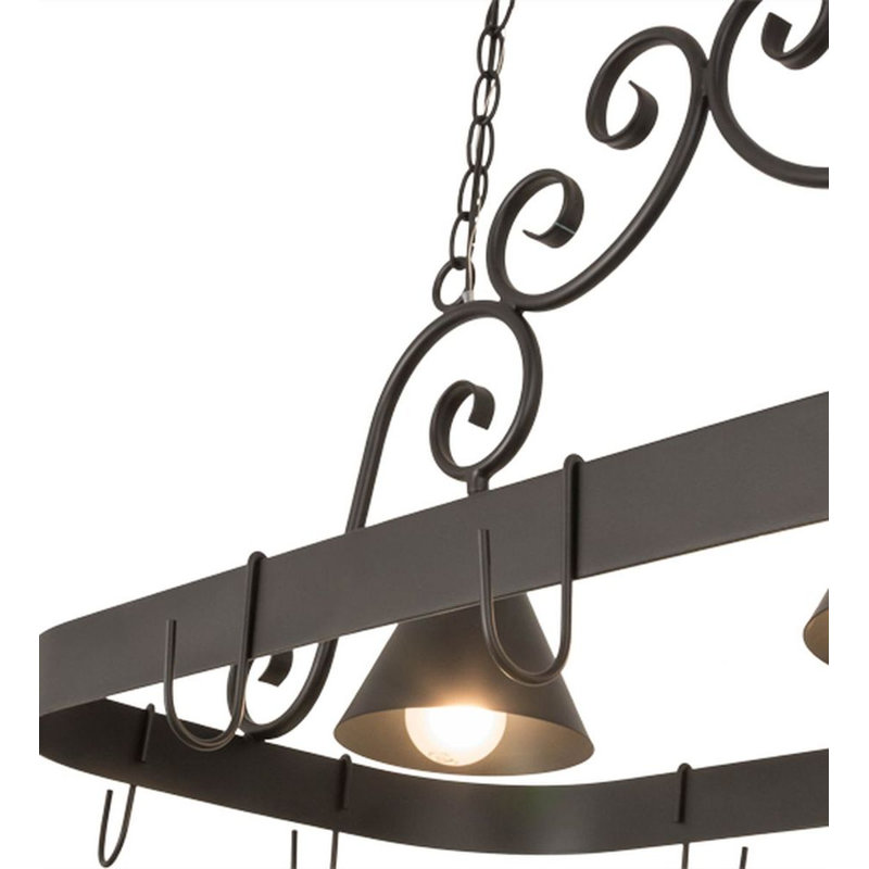 Elana Steel Handcrafted Rectangle Hanging Pot Rack