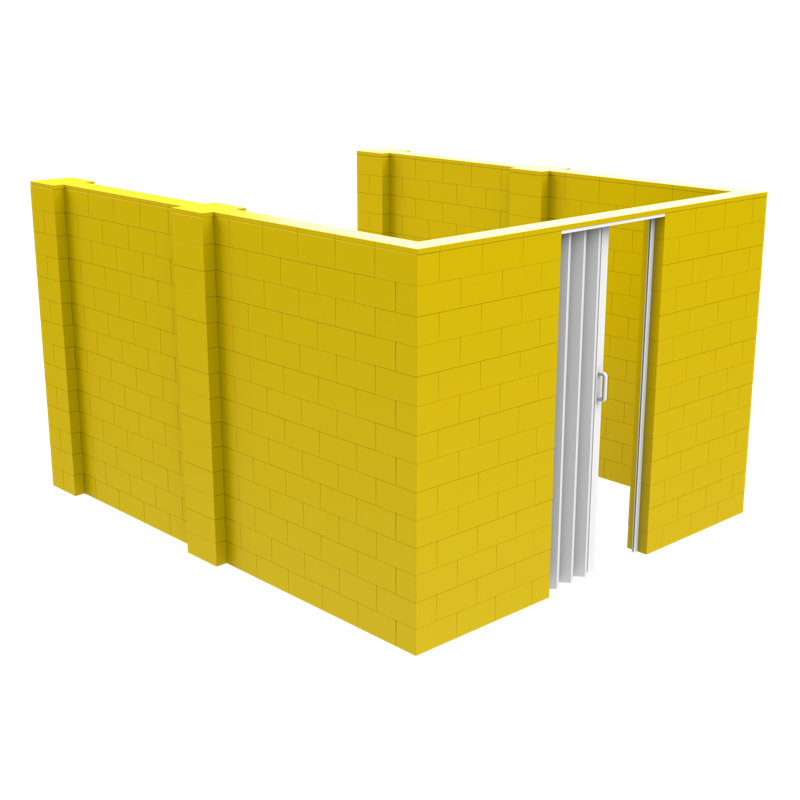 Ensemble de chambre en U Everblock, H 84 po x l 72 po x P 72 po, Jaune