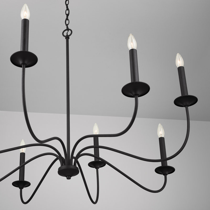 Lustre traditionnel 6 lumières façon bougie Vincent, H 29,5 po x l 40 po x P 40 po, 8