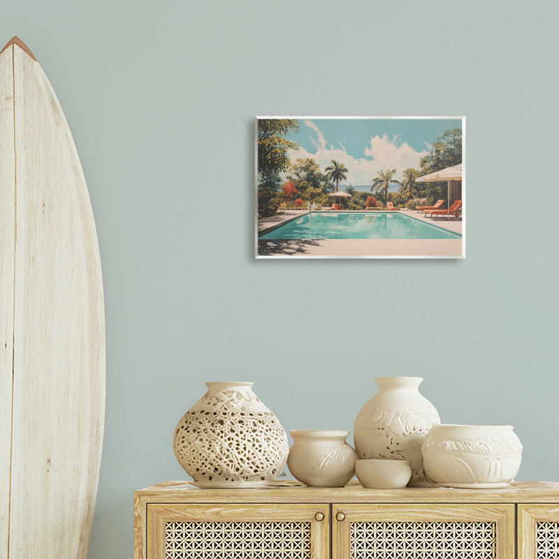  "Tropical Villa Pool", art mural par Arlington Prints, H 13 po x l 19 po