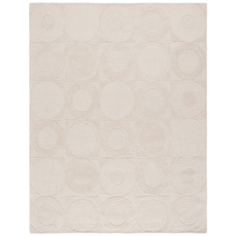 Caidan Hand Tufted Wool Pile Geometric Rug, Rectangle 8' x 10'