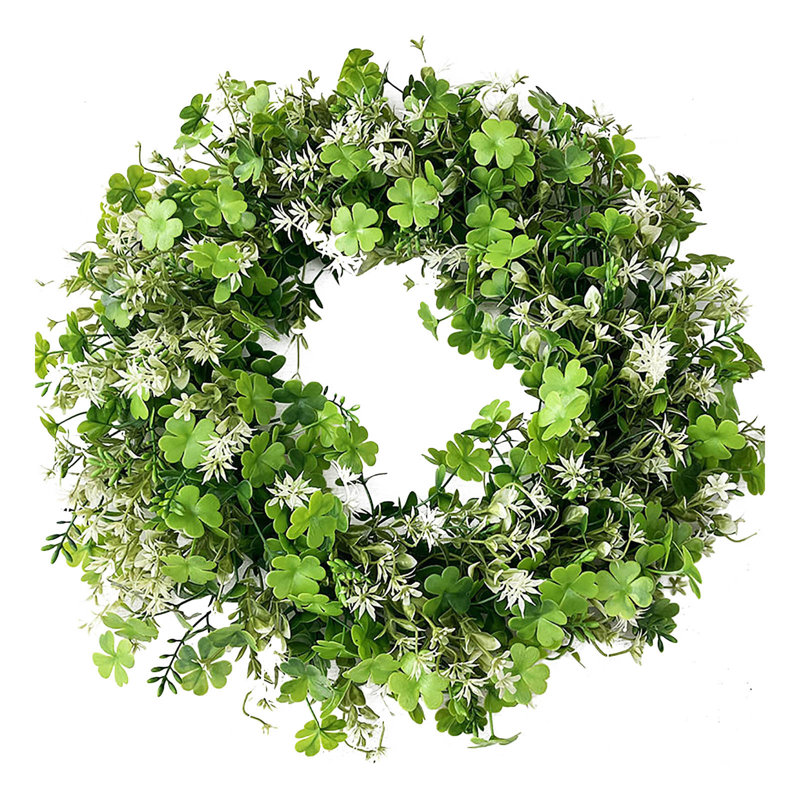  Fausse fleurs artificielles pour la décoration de la maison, décoration de couronne de fleurs, grande porte. Anneau de porte suspendu Patrick's Day