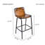 Upholstered Counter Stool with Metal Frame