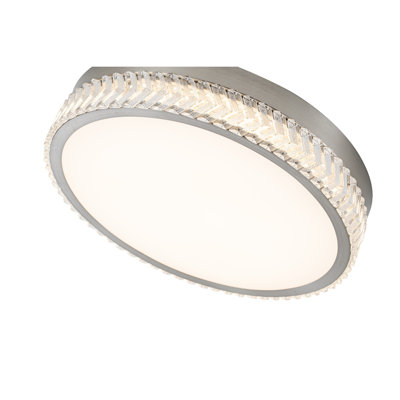 Chevron Flush-Mount - Brushed Nickel - 19.69" Dia.