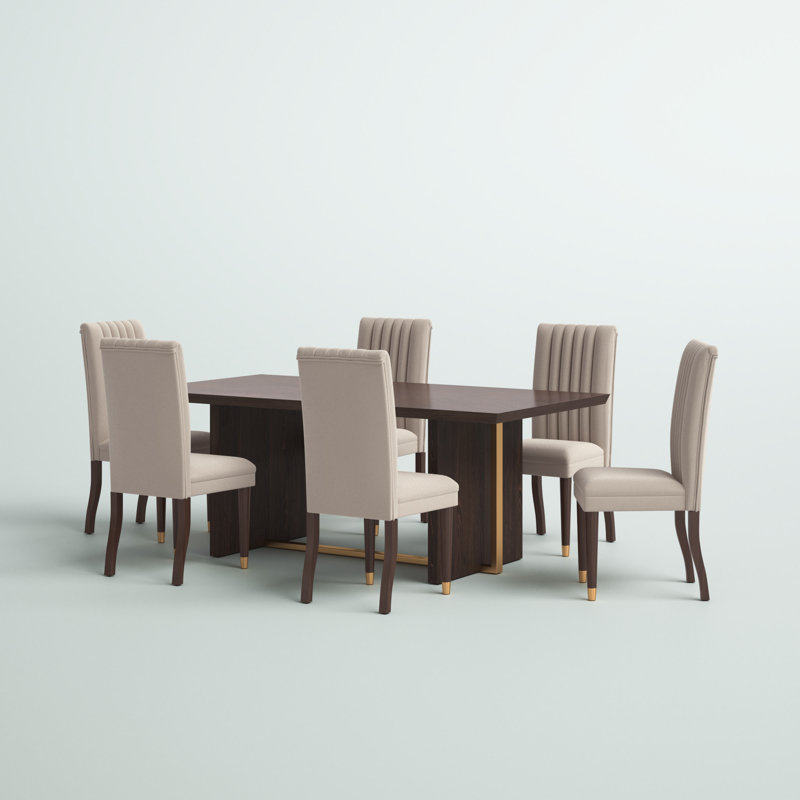 Ensemble repas pour 6 personnes Antonella, Beige