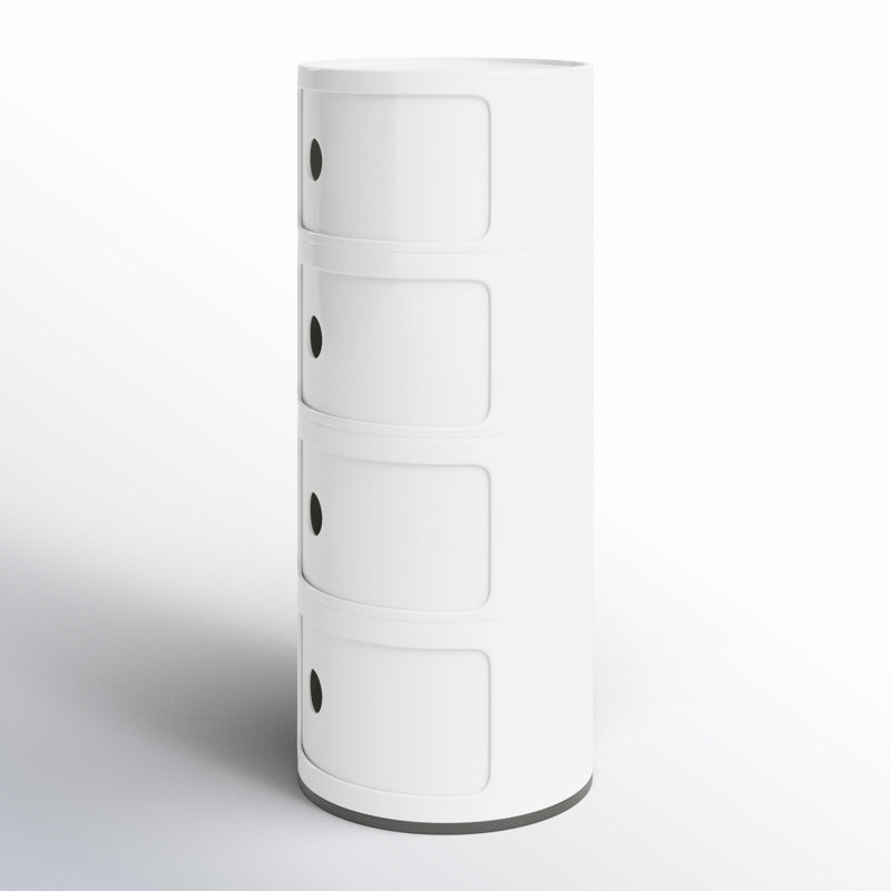 Componibili Round Modular Stacking Units, White, 4