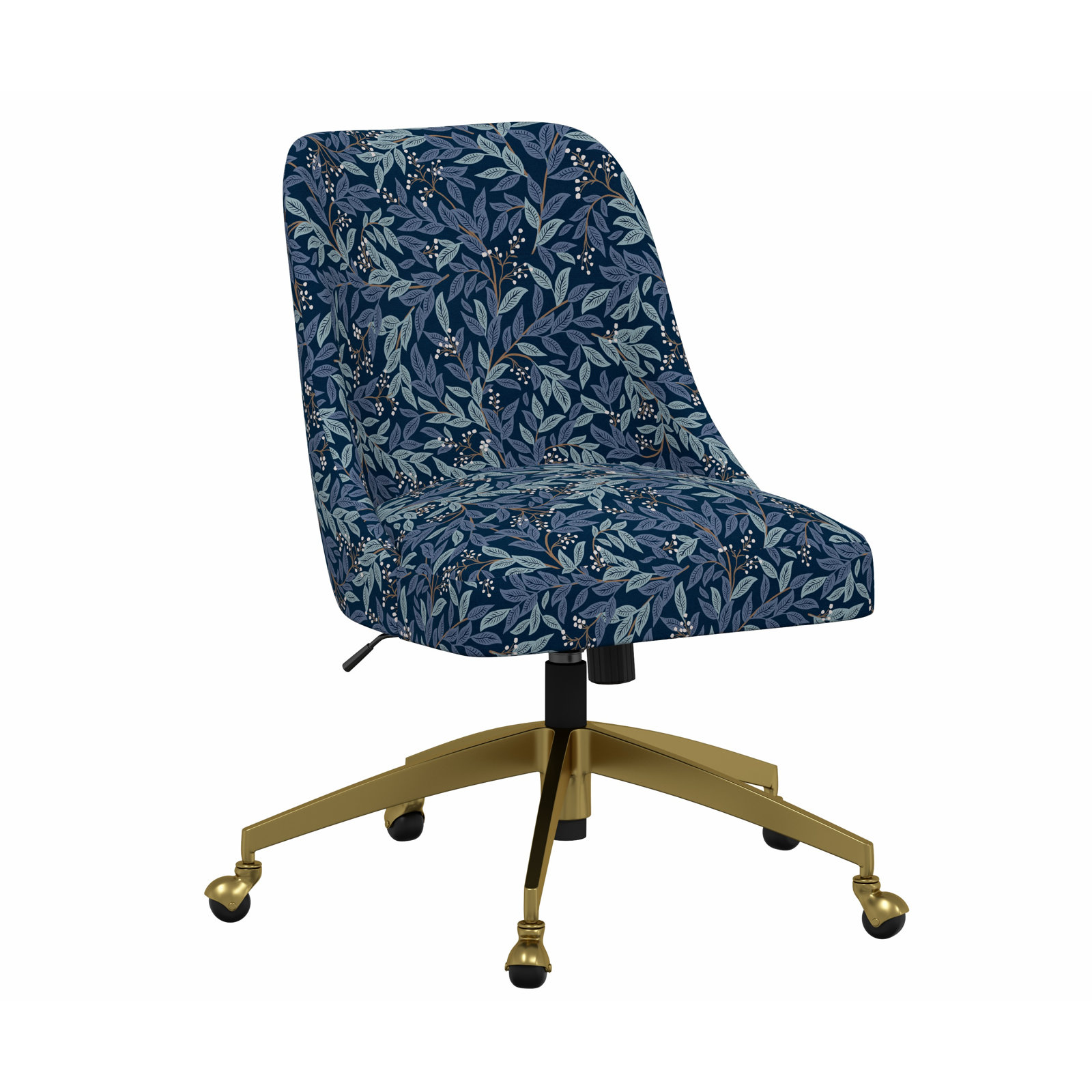 Rifle Paper Co. x Cloth & Company Brynn Office Chair, Rpc Willowberry Navy Linen, Gold