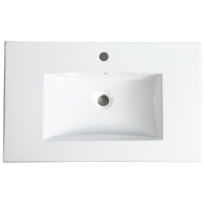 Meuble-lavabo de salle de bain en céramique 30 po - 18,31 po x 7,2 po 30,6 po, 29,21 lb, blanc, étapes d'installation rapide, fabrication rapide et captivante, finition fine