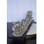 Nifao Collection M Russell, Silver Stagecoach Replica Bronze Statue -  Size: 38"L x 10"W x 12"H.