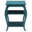 Table d'appoint turquoise à deux étagères, avec pieds stables et plateau carré, idéale pour ranger les objets décoratifs à la maison. Étagères ouvertes et élégants pieds en bois, un élément de décoration parfait pour la pièce principale.