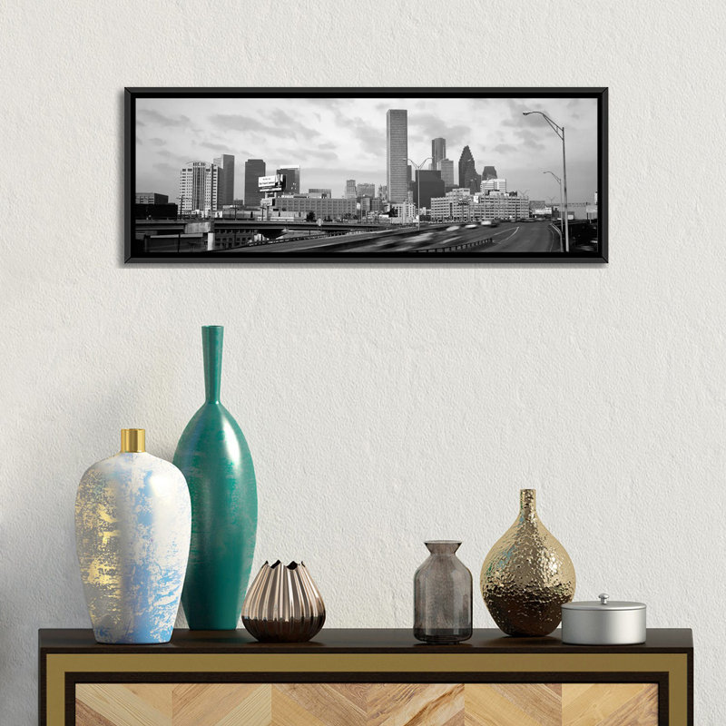«Houston Panoramic Skyline Cityscape (Sunset)», reproduction de photo sur toile, H 12 po x l 36 po x P 1,5 po