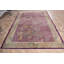 Grand tapis turc rétro en laine mauve idéal pour les salons et présentant un motif coloré