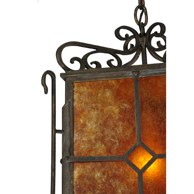 Luminaire suspendu carré 1 lumières lanterne
