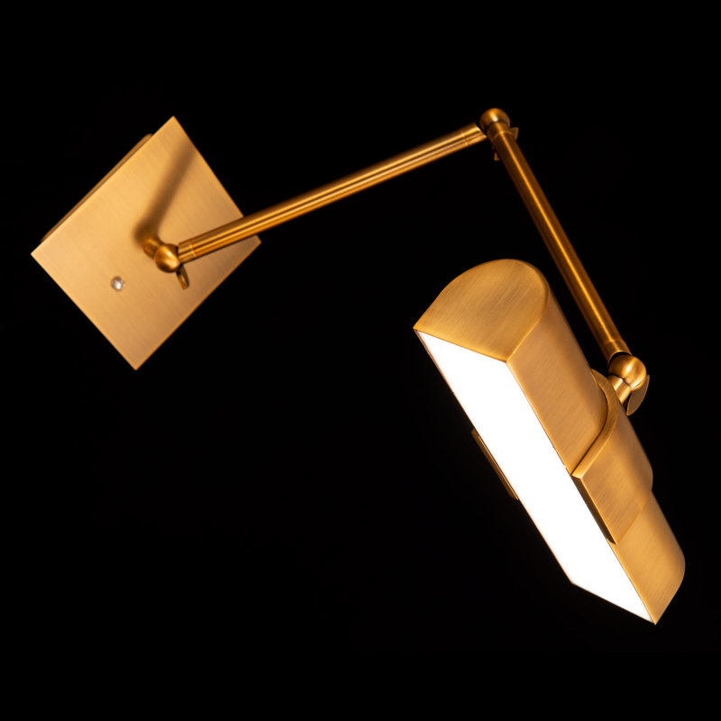 10'' Dimmable LED Wall Mounted Picture Light, Aged Brass