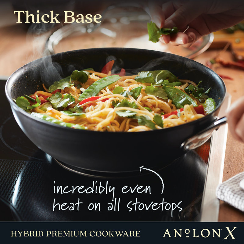 Anolon X Hybrid Nonstick Induction Stir Fry / Wok With Lid, 10 Inch