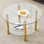 Table basse contemporaine en verre trempé à double couche Contemporary