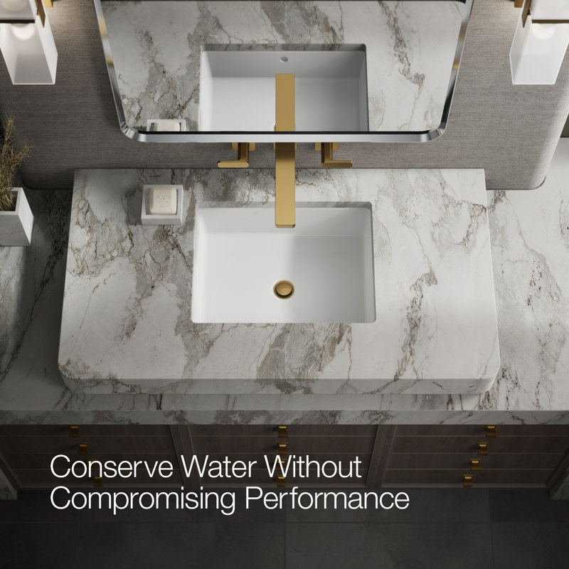 Parallel Wall-Mount Bathroom Sink Faucet Trim, Gold