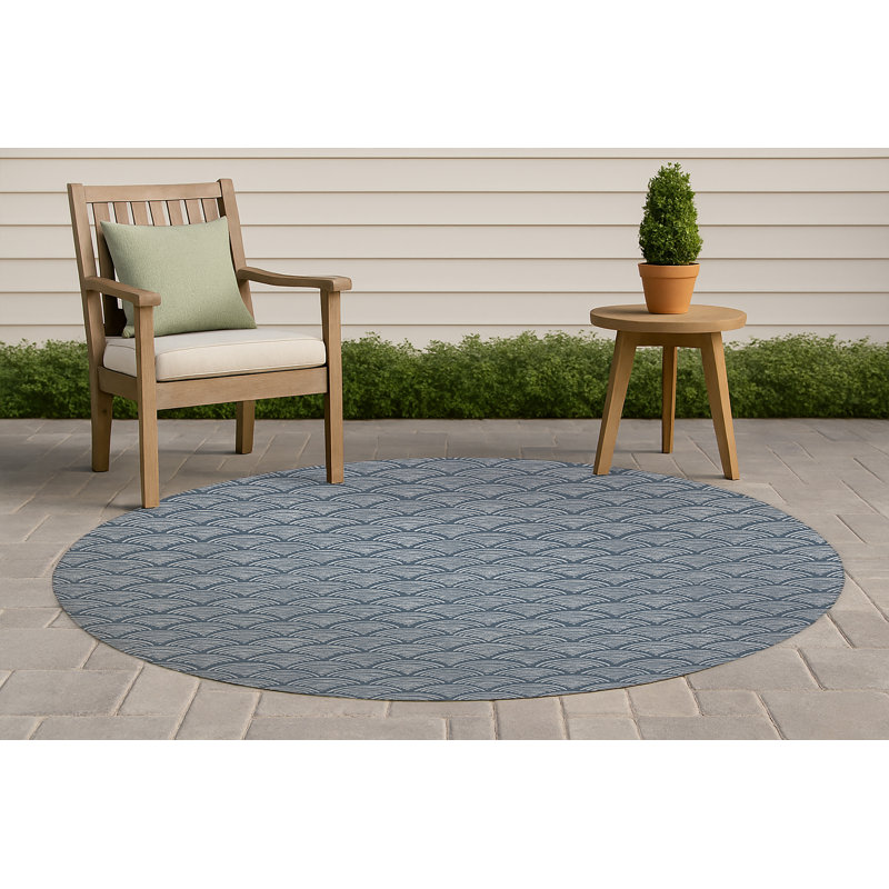 Tapis d'extérieur antidérapant Rolling Waves, Rond 5 pi