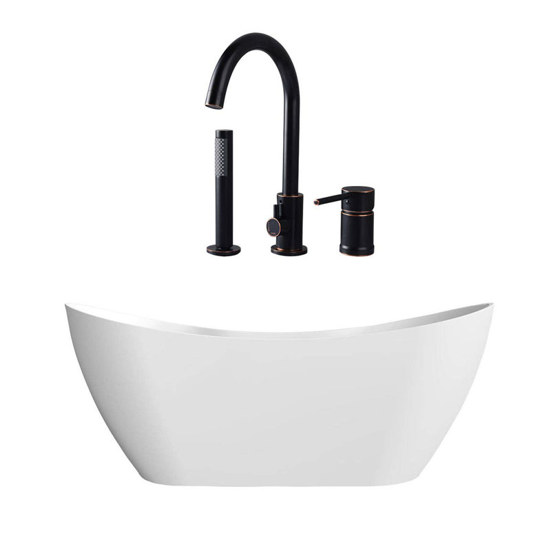 Baignoire de trempage autoportante en acrylique 71 po. X 28 po. Avec robinet