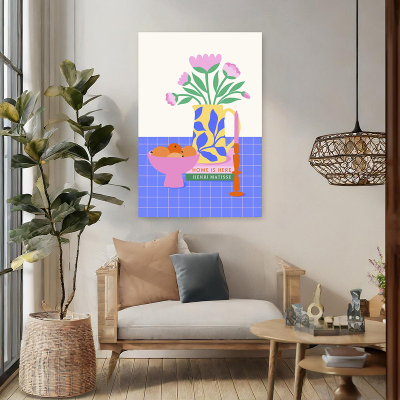 Art contemporain, art floral coloré contemporain, H 48 po x l 32 po