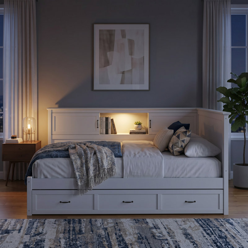 Lit plateforme double Pine