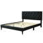 Lit simple de 80 po Profondeur, tissu noir, 66 lb Tête de lit tapissier