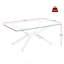 Table basse de 39,37 po rectangulaire en verre trempé transparent, design élégant avec pieds en métal argenté, table basse de salon-1540935496